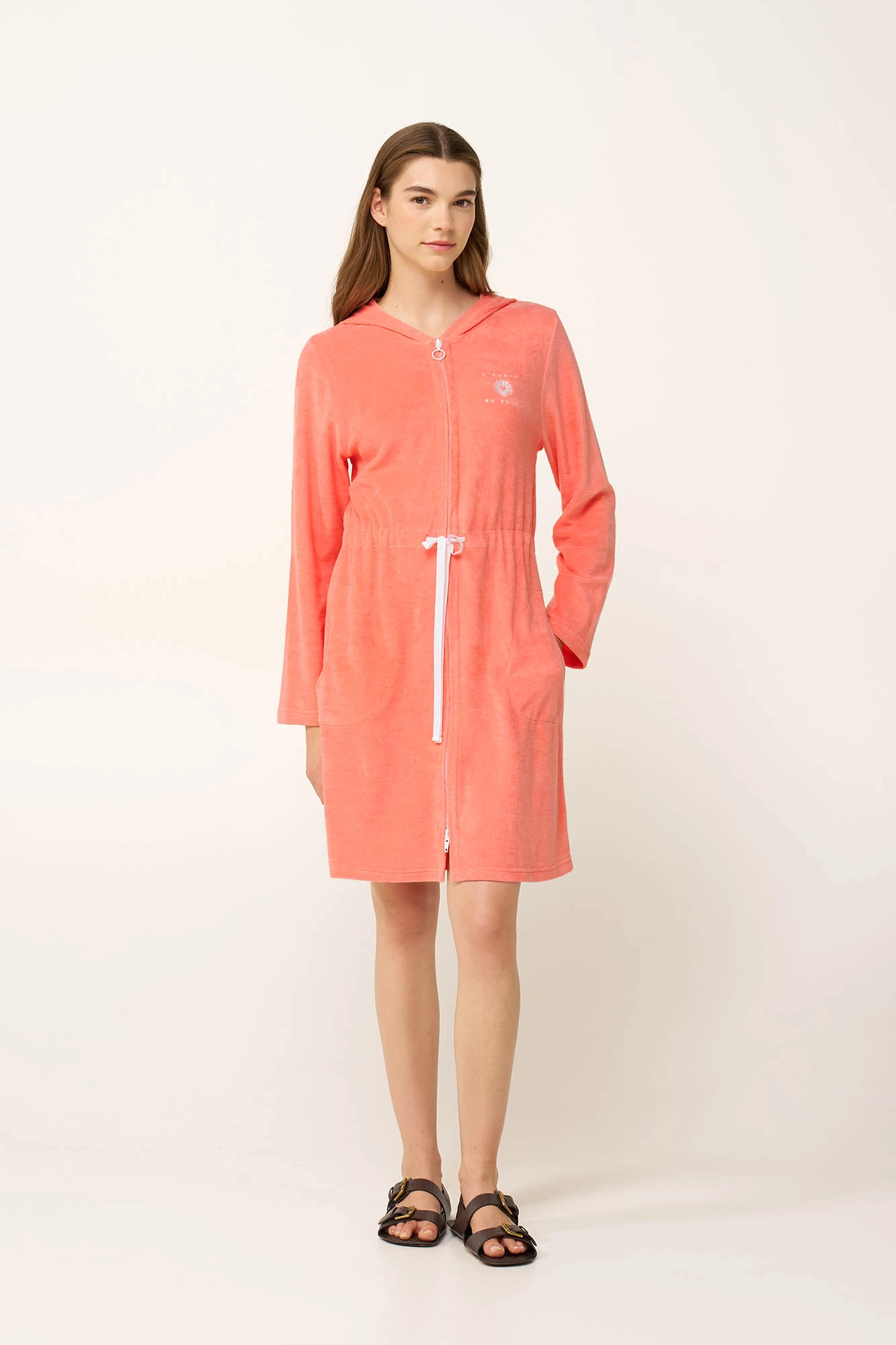 Frottee Φόρεμα Παραλίας με Κουκούλα