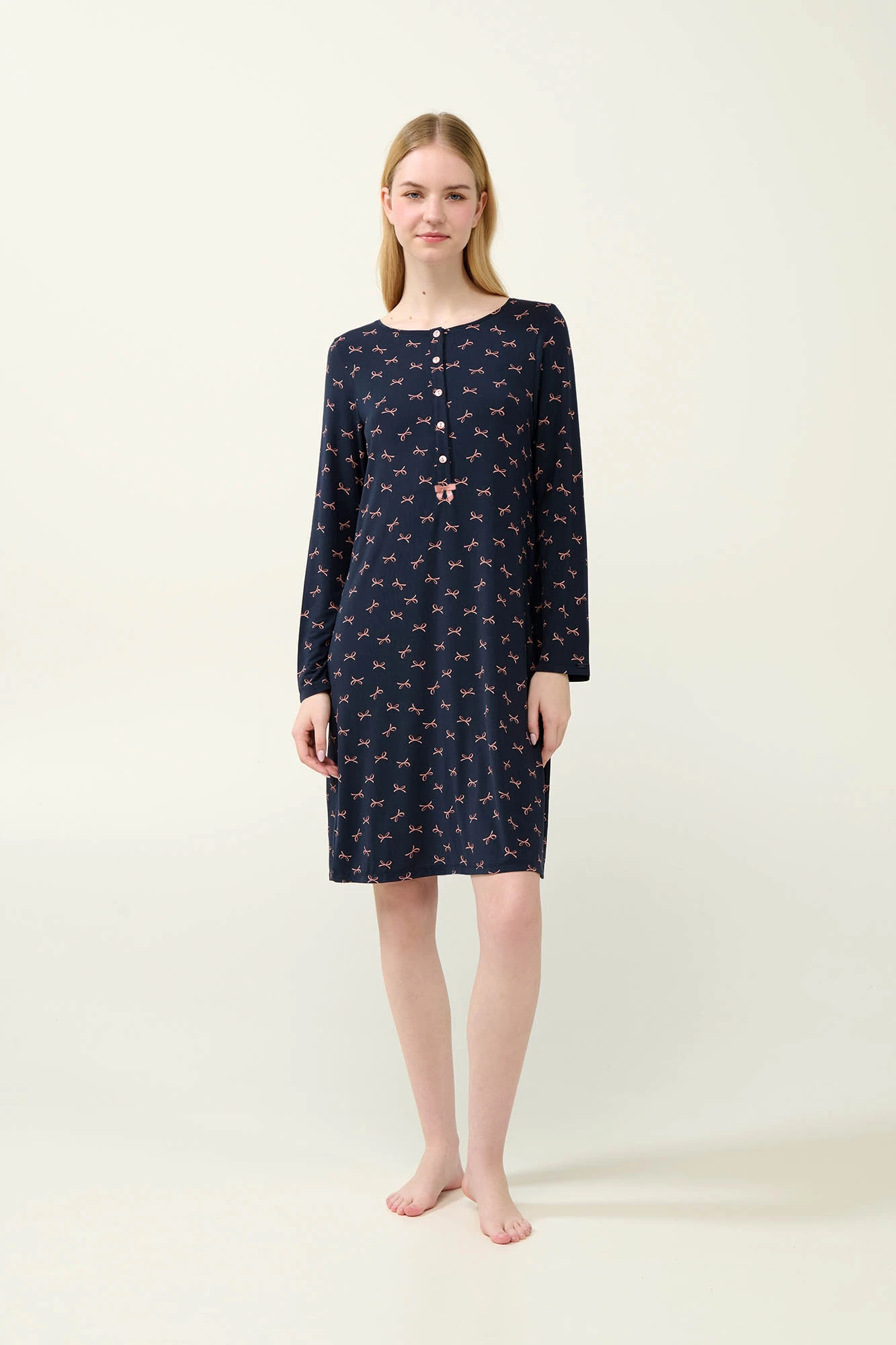 Νυχτικό Micromodal με Φιόγκους και Πατιλέτα