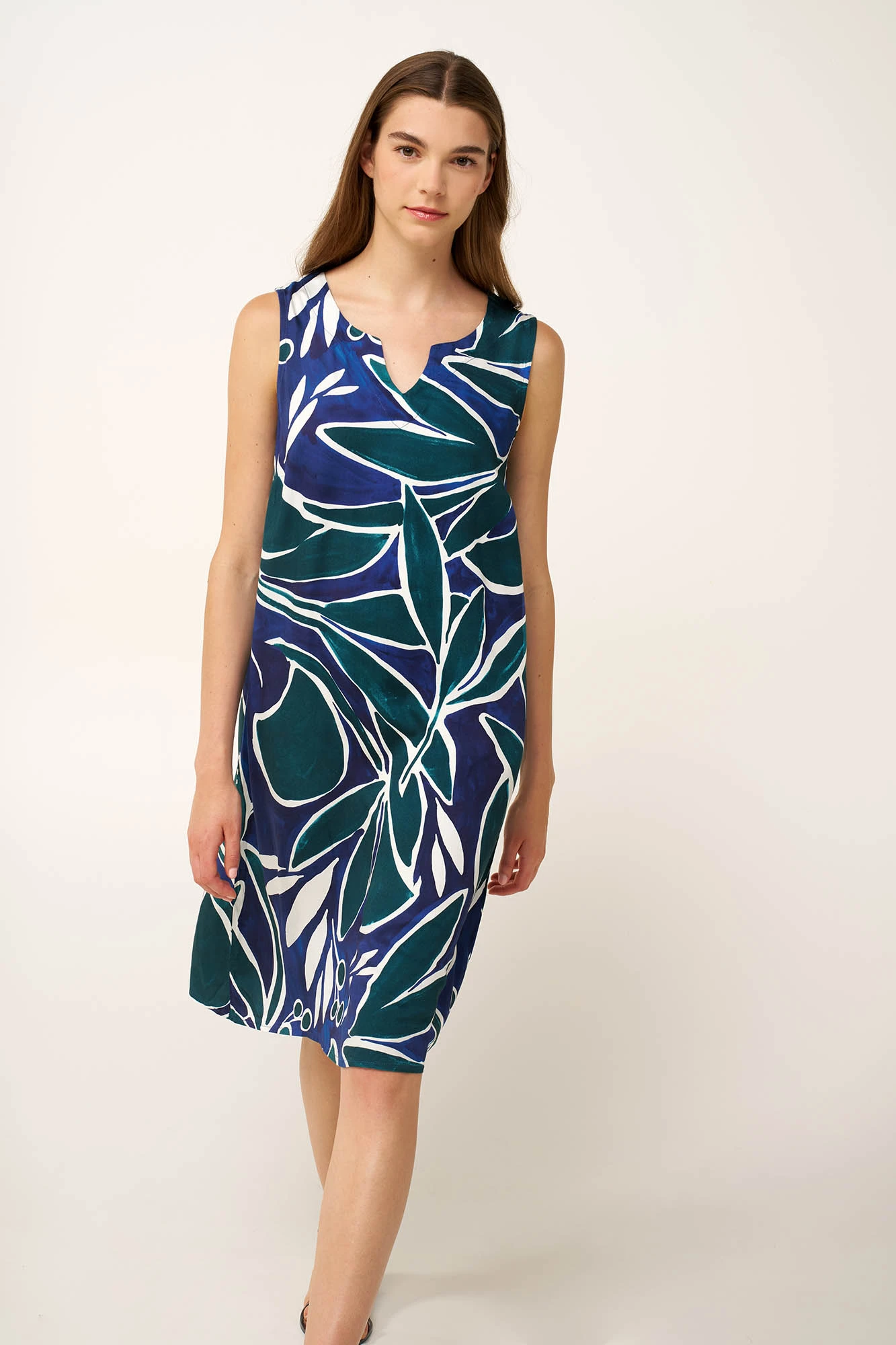 Ωκεάνιο Καλοκαιρινό Φόρεμα από Ποπλίνα