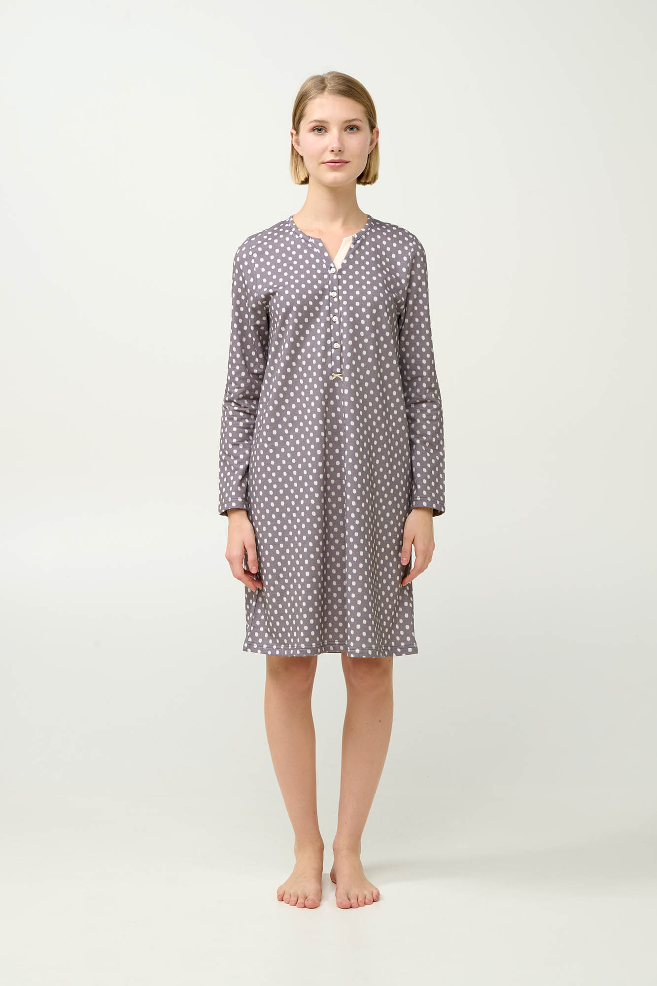 Πουά Φούτερ Νυχτικό με Πατιλέτα