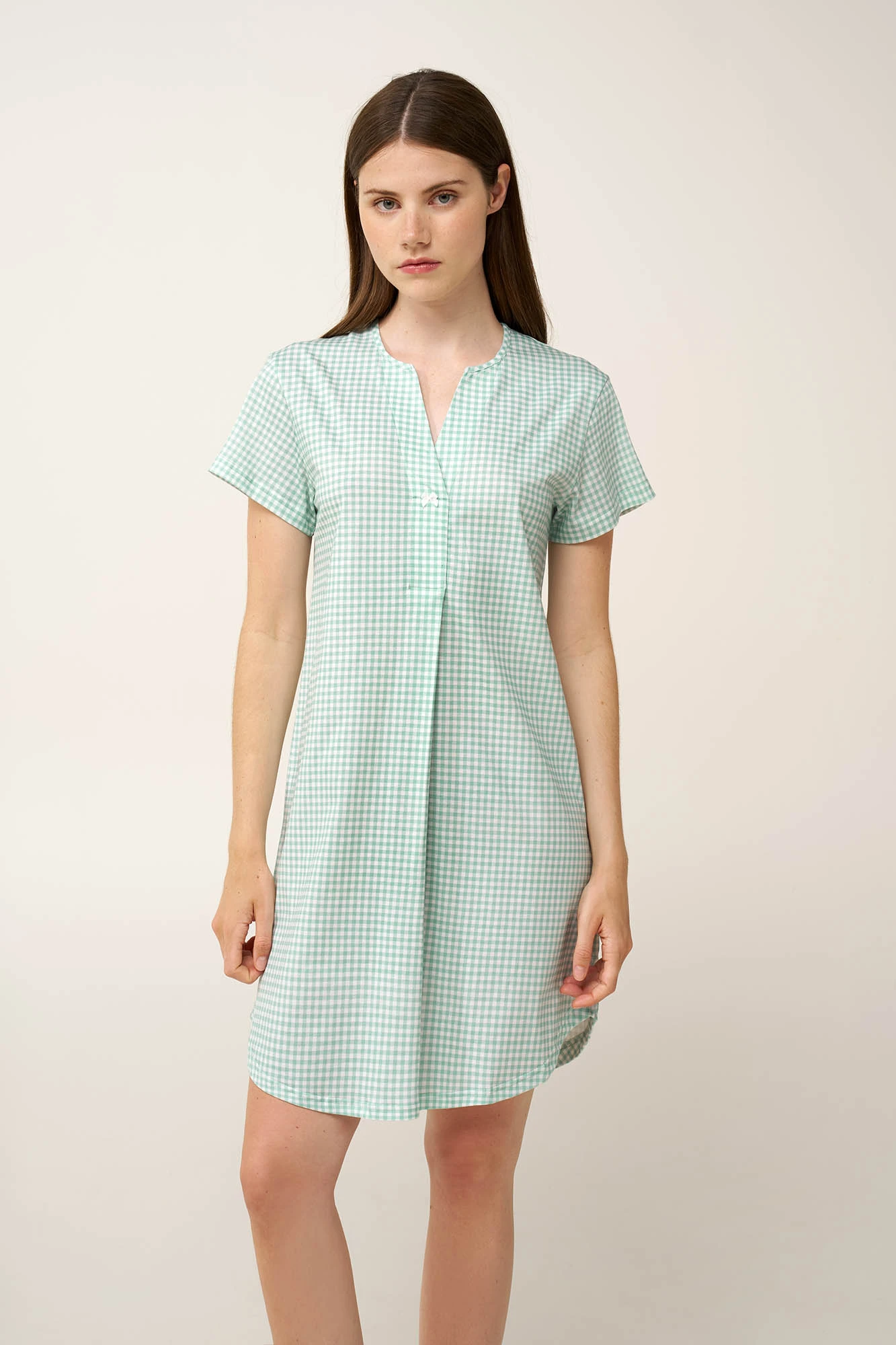 1_0541456067 Βαμβακερό Νυχτικό με Πιέτα