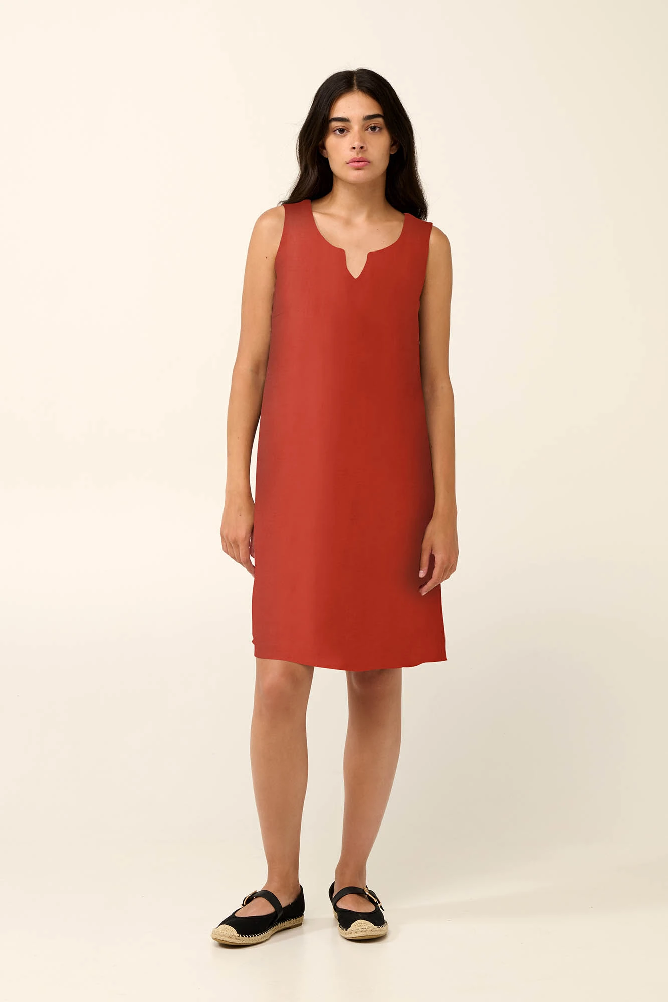 Μονόχρωμο Αμάνικο Καλοκαιρινό Φόρεμα