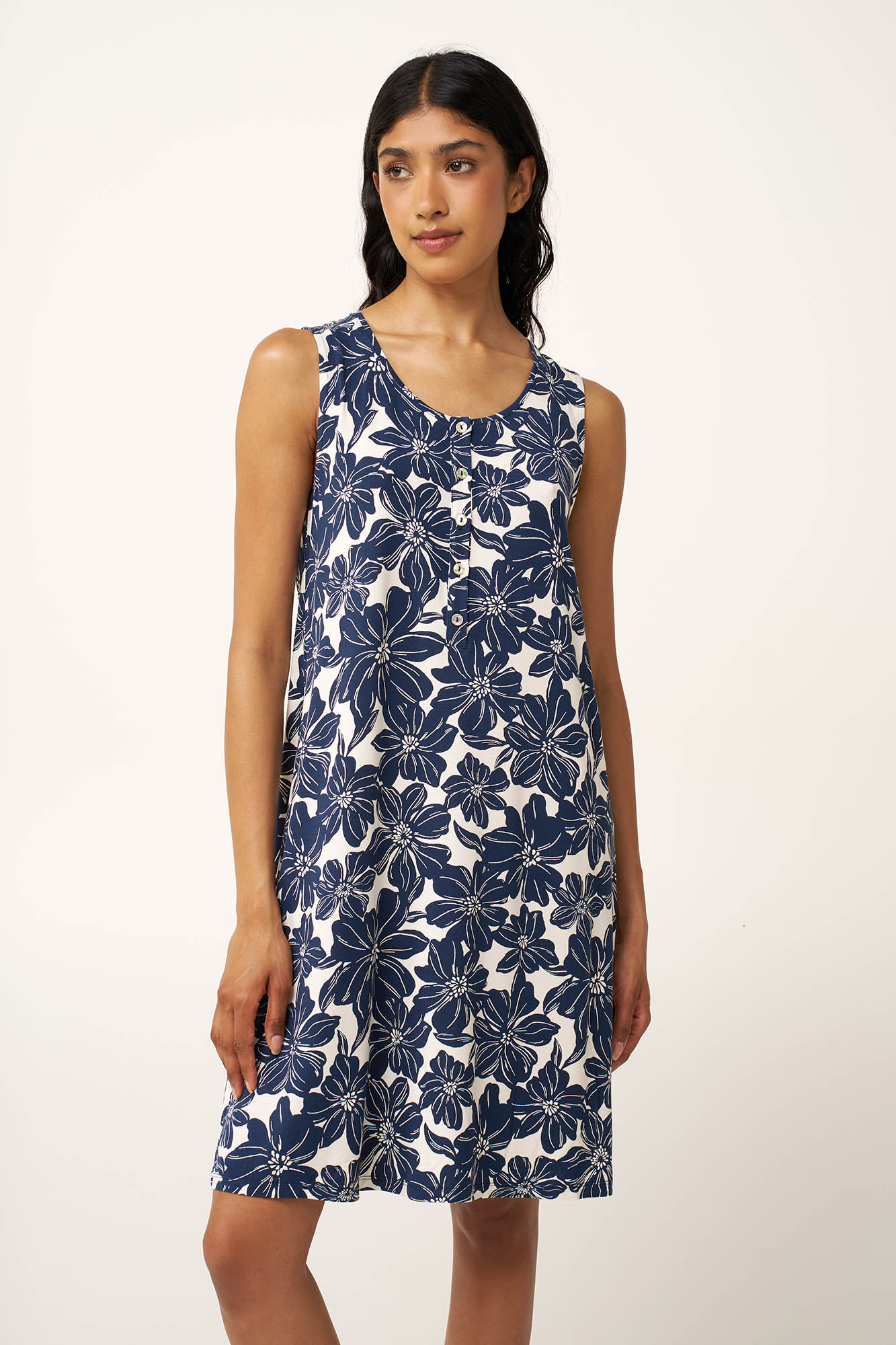 Φλοράλ Νυχτικό Micromodal με Πατιλέτα