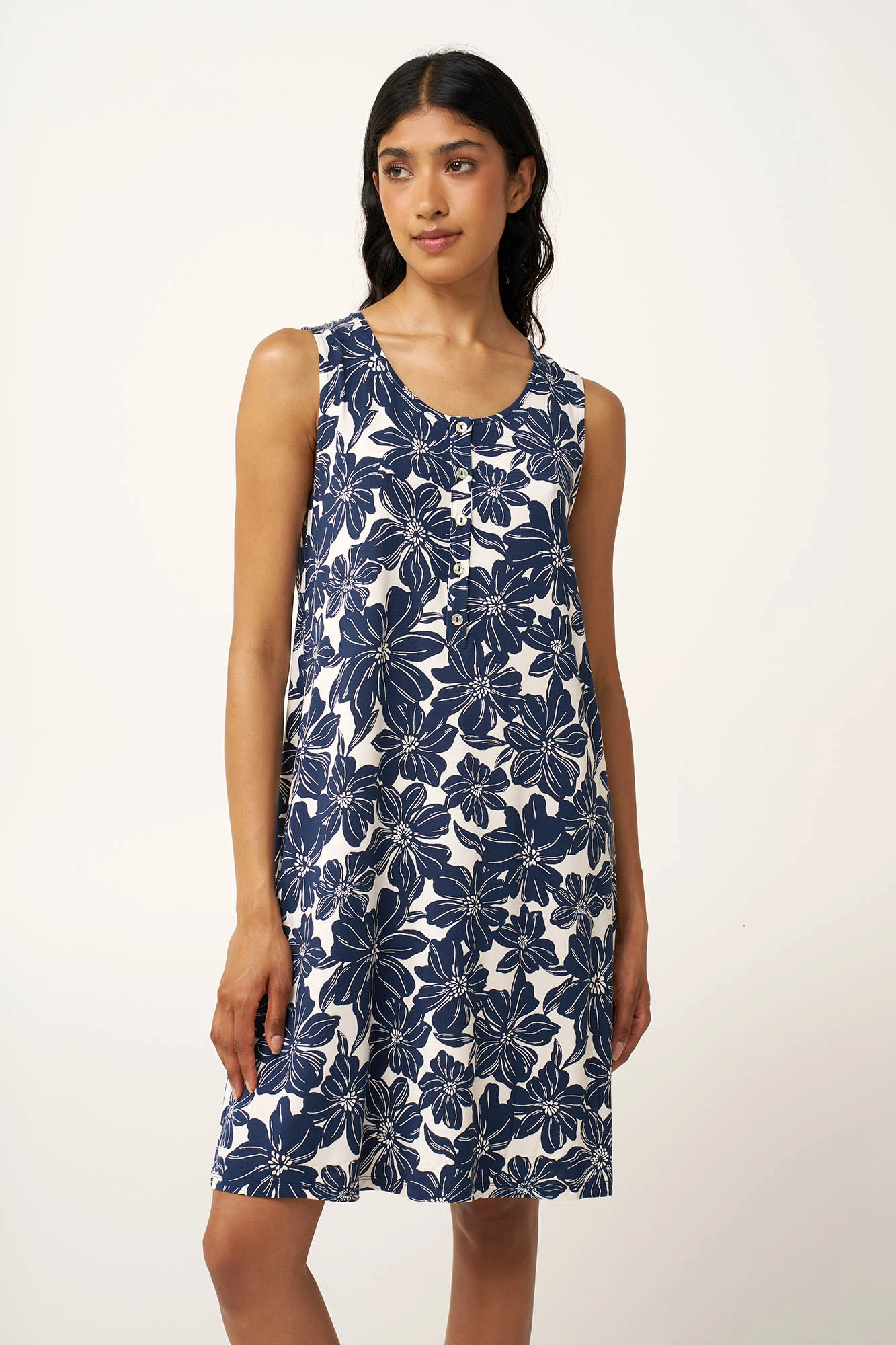 1_0552939308 Φλοράλ Νυχτικό Micromodal με Πατιλέτα