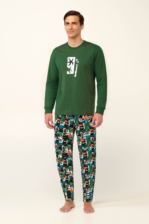 Ανδρική Βαμβακερή Πυτζάμα με Μανσέτες