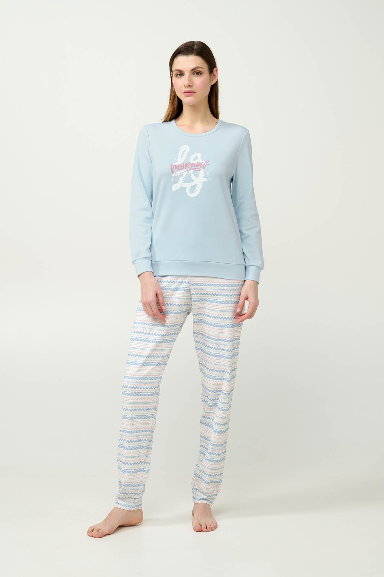 Γυναικεία Βαμβακερή Πυτζάμα με Μανσέτες