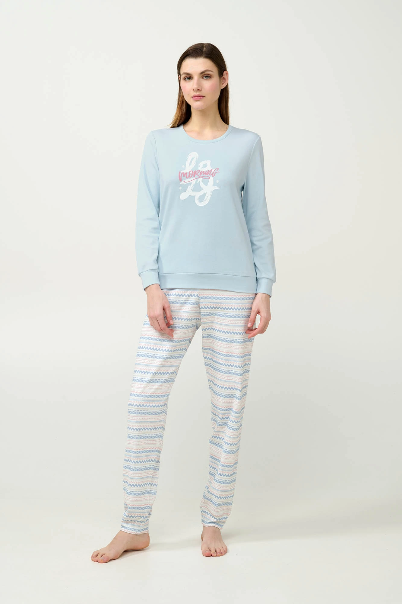 Γυναικεία Βαμβακερή Πυτζάμα με Μανσέτες