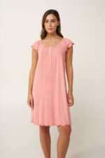 Micromodal Πουά Νυχτικό με Πατιλέτα