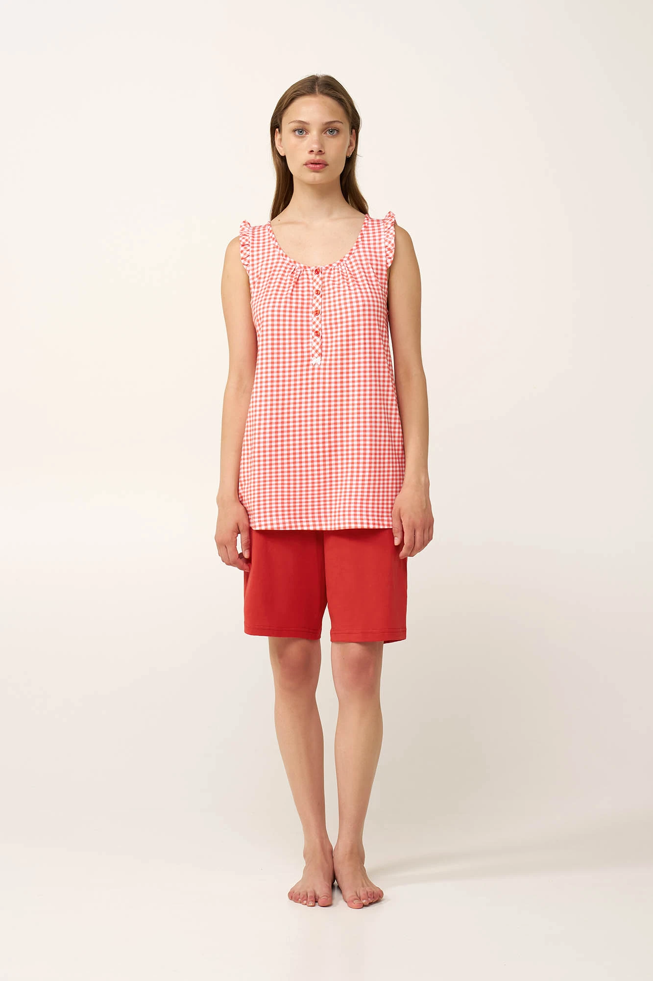 1_0586883029 Βαμβακερή Γυναικεία Πυτζάμα με Πατιλέτα