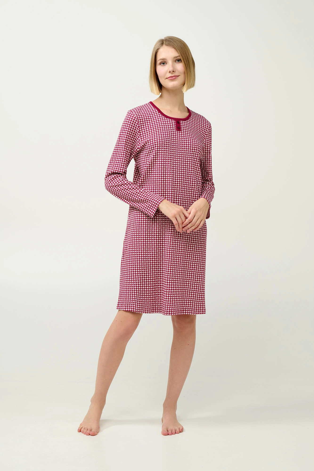 Βαμβακερό Νυχτικό Pied de Poule