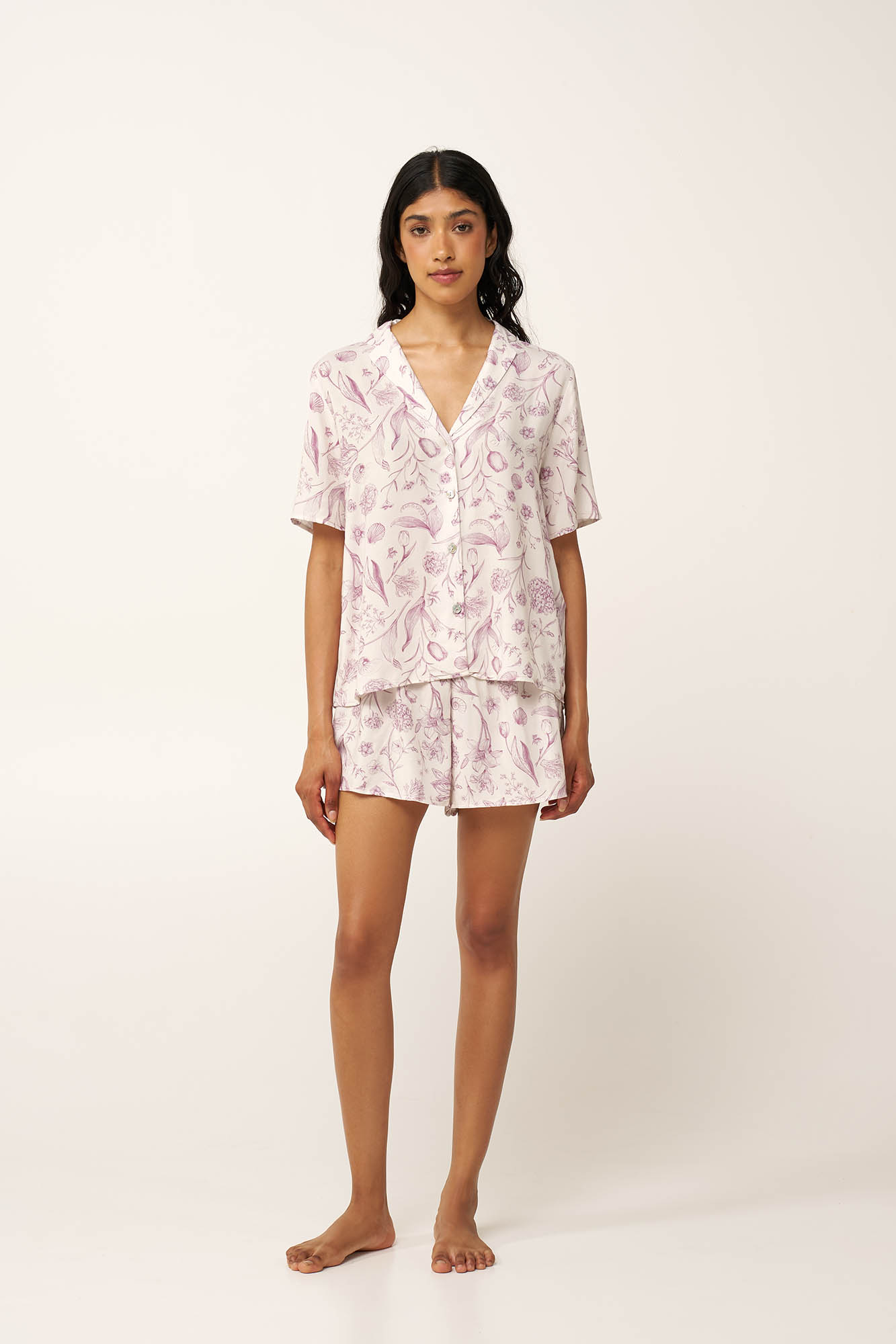 Γυναικεία Κουμπωτή Φλοράλ Πυτζάμα