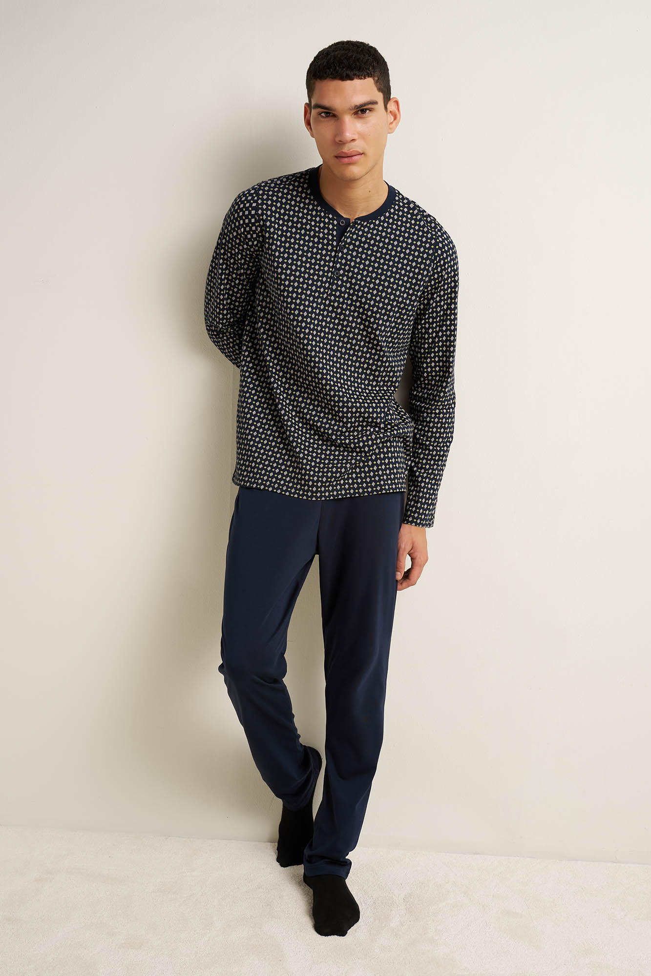 Ανδρική Βαμβακερή Πυζάμα με Πατιλέτα