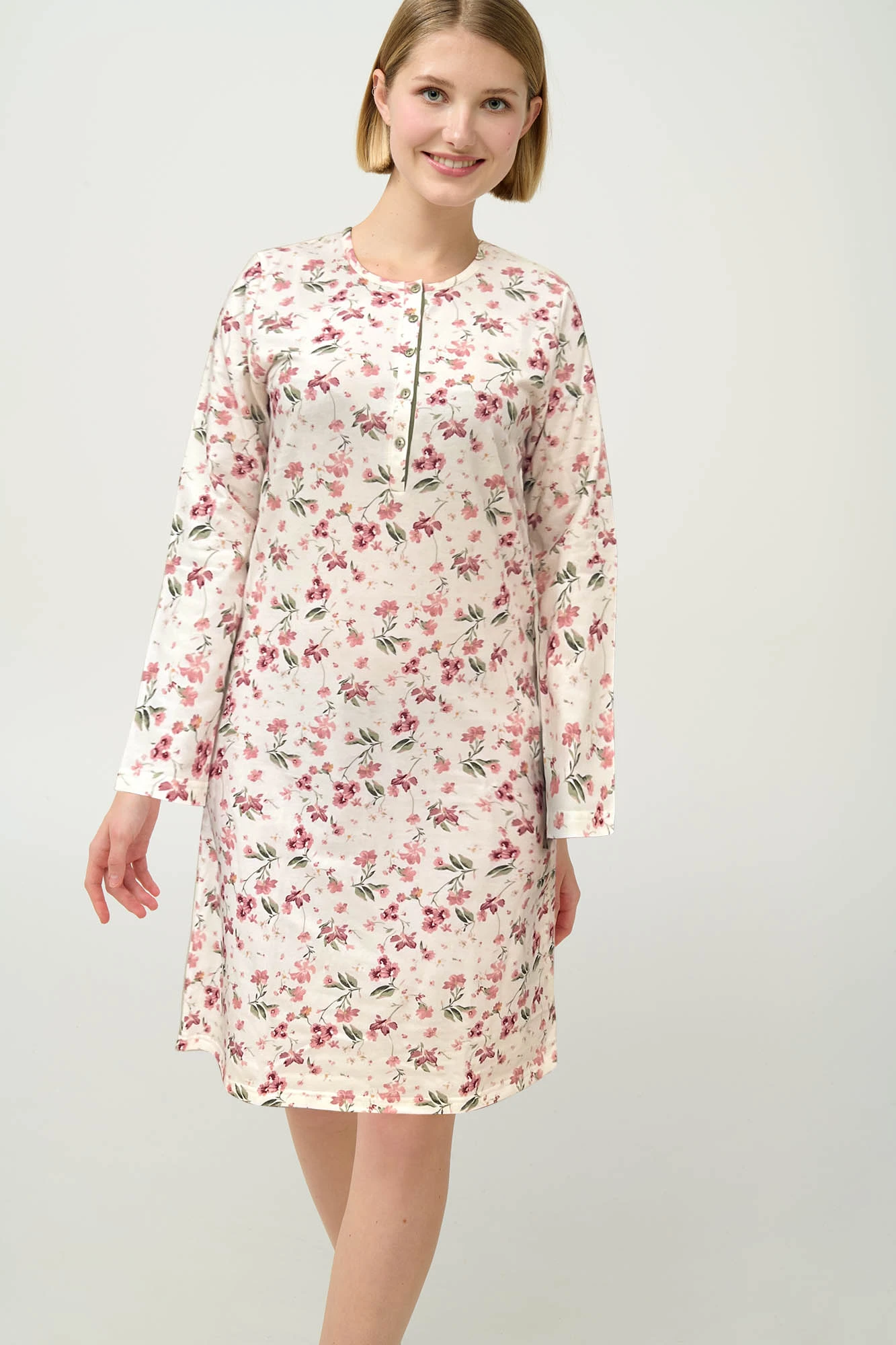 1_0610537339 Φλοράλ Φούτερ Νυχτικό με Πατιλέτα