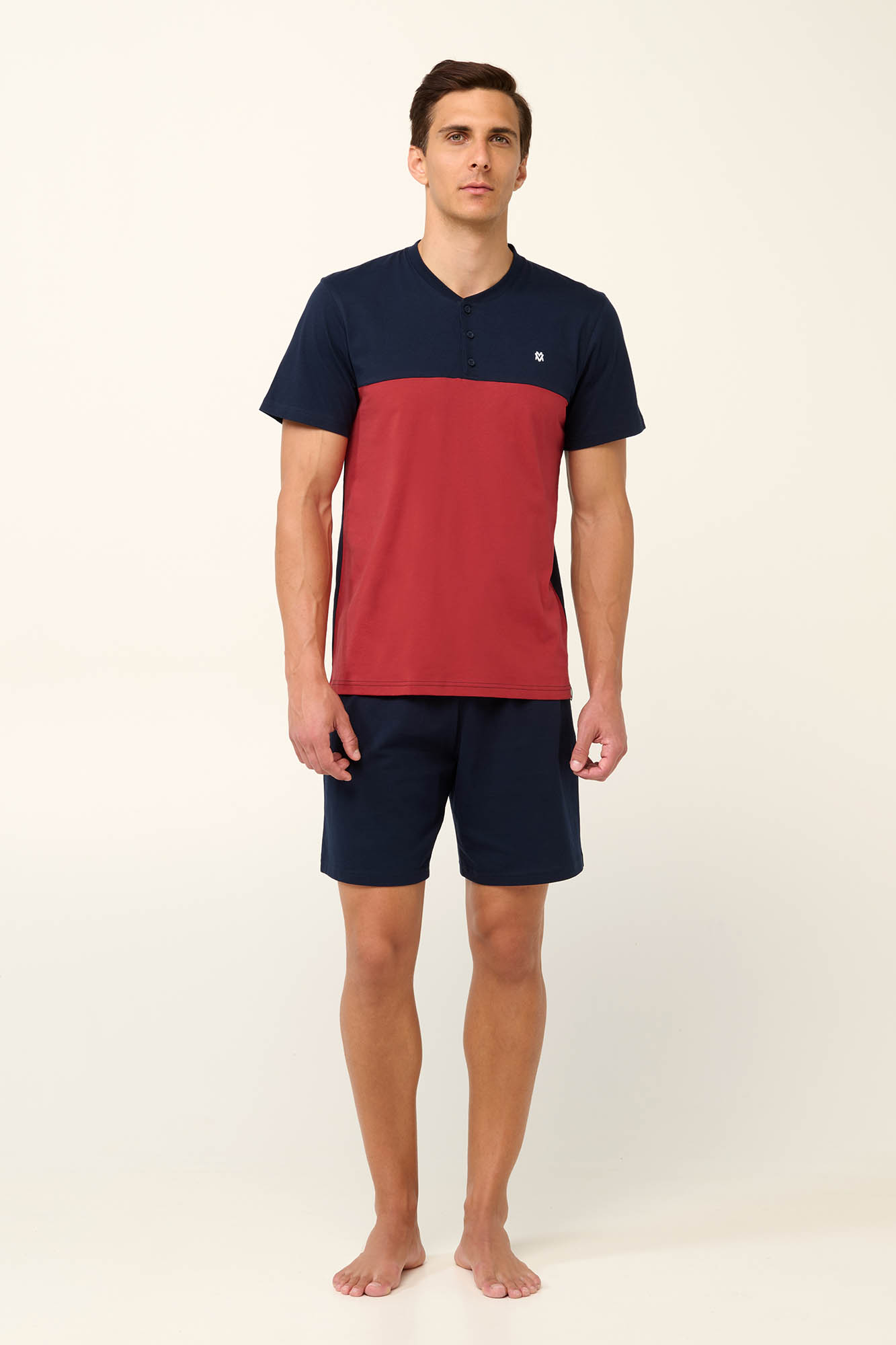 Βαμβακερή Ανδρική Πυτζάμα με Πατιλέτα