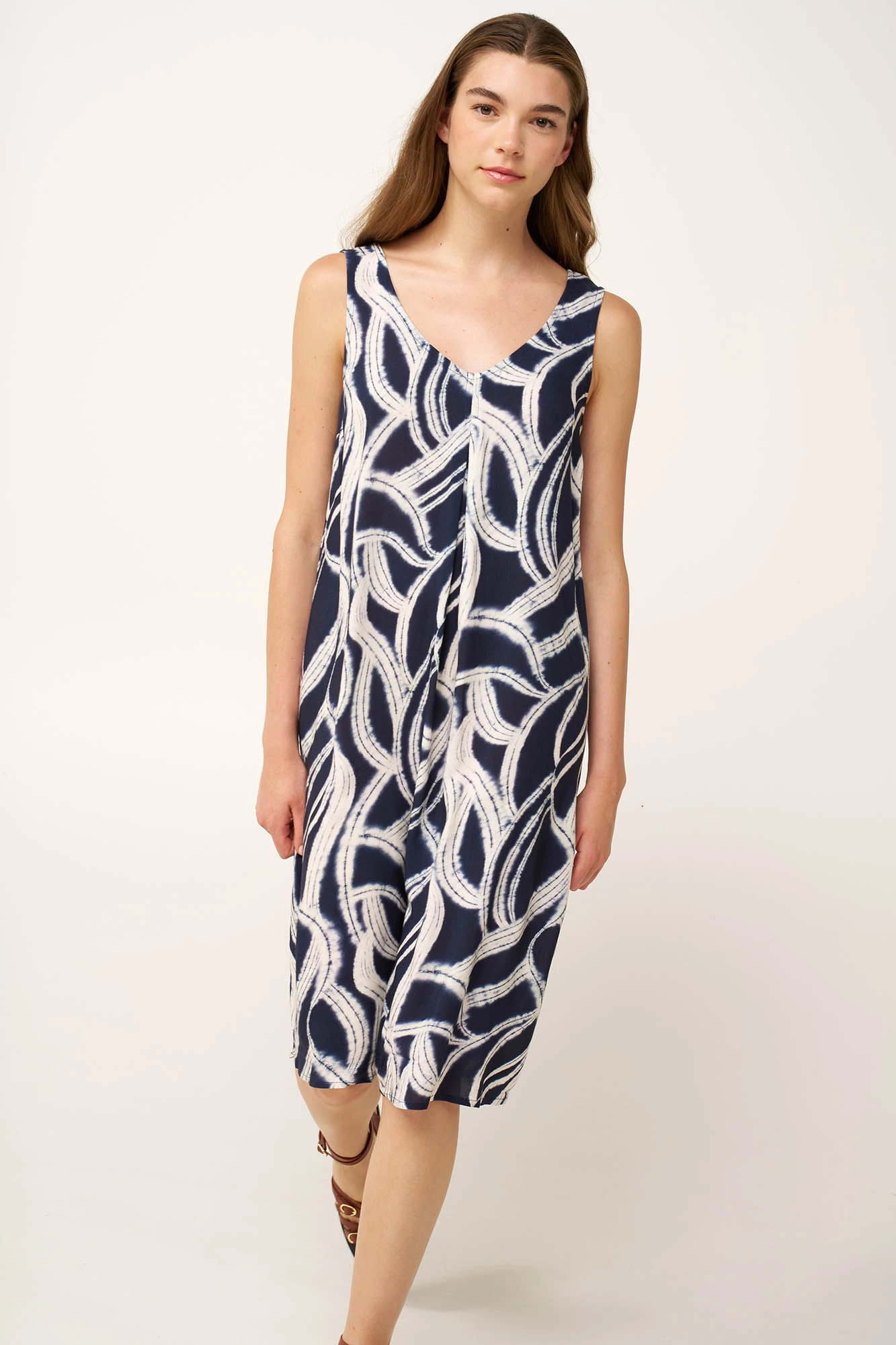 1_0622065046 Αμάνικο Καλοκαιρινό Φόρεμα από Ποπλίνα