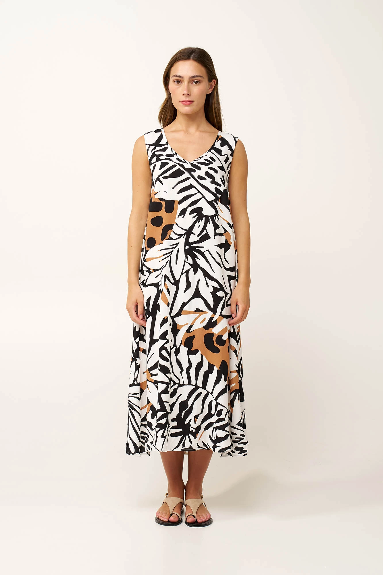 1_0628566594 Μακρύ Καλοκαιρινό African Φόρεμα από Ποπλίνα