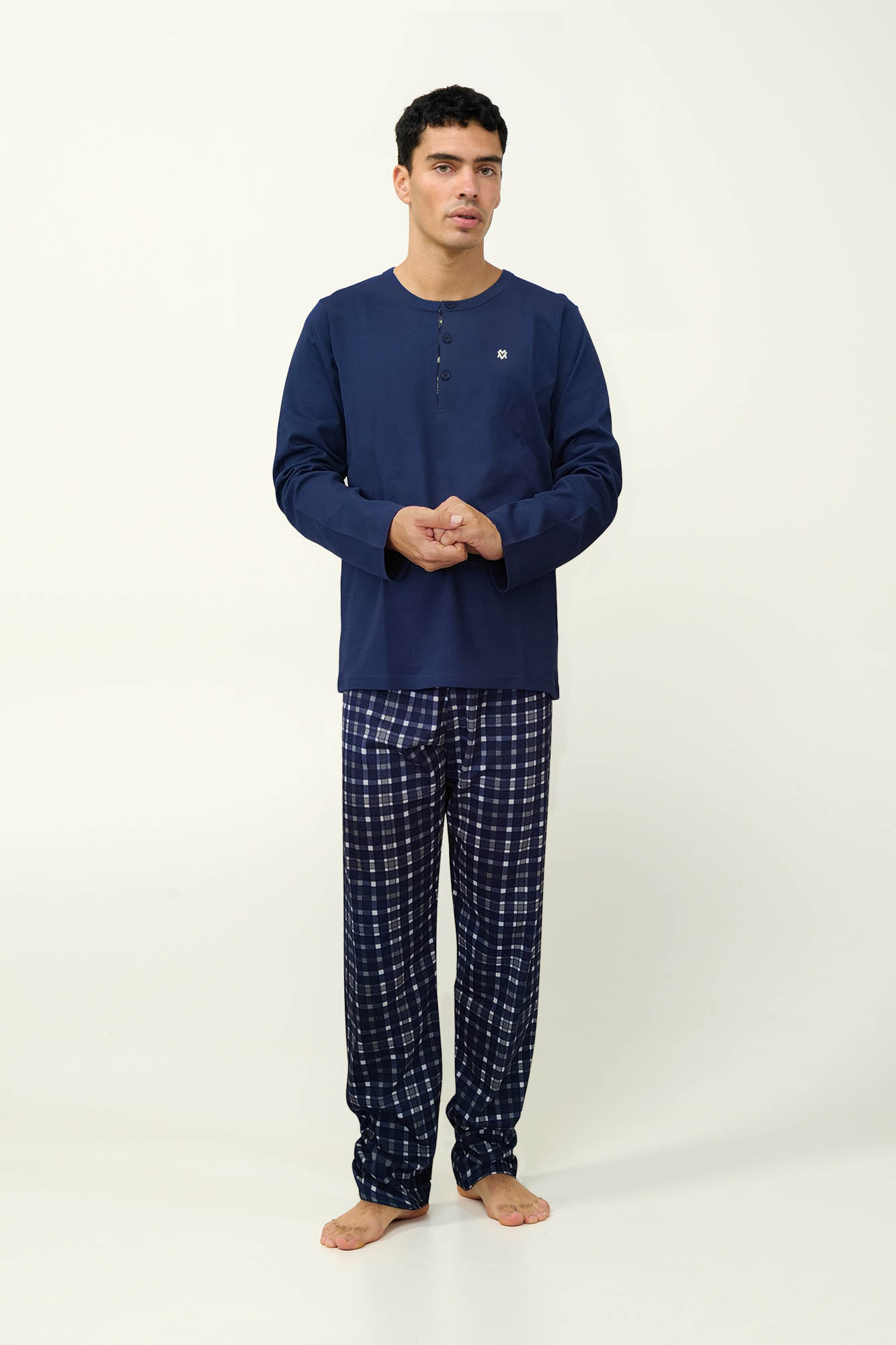Ανδρική Βαμβακερή Πυτζάμα με Πατιλέτα