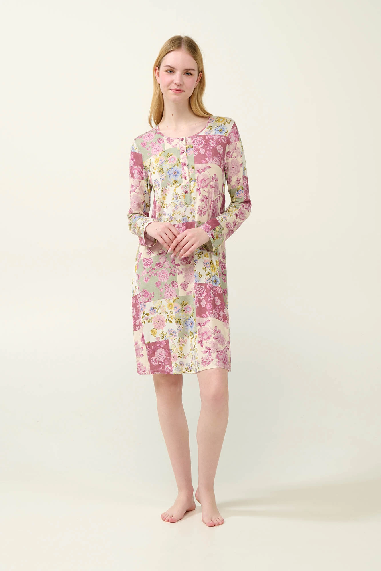 Micromodal Φλοράλ Νυχτικό με Πατιλέτα