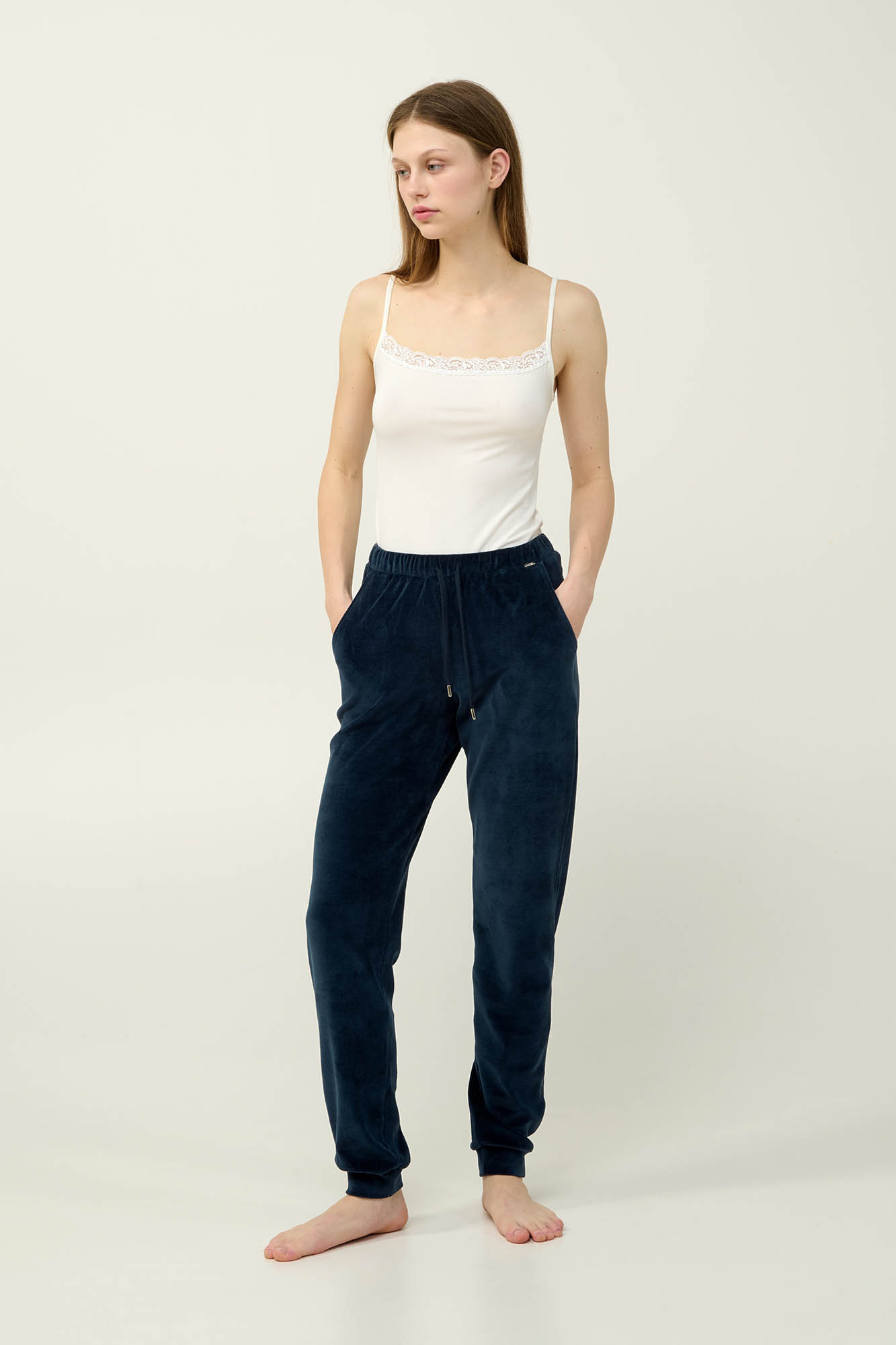 Γυναικείο Velvet Παντελόνι με Μανσέτες