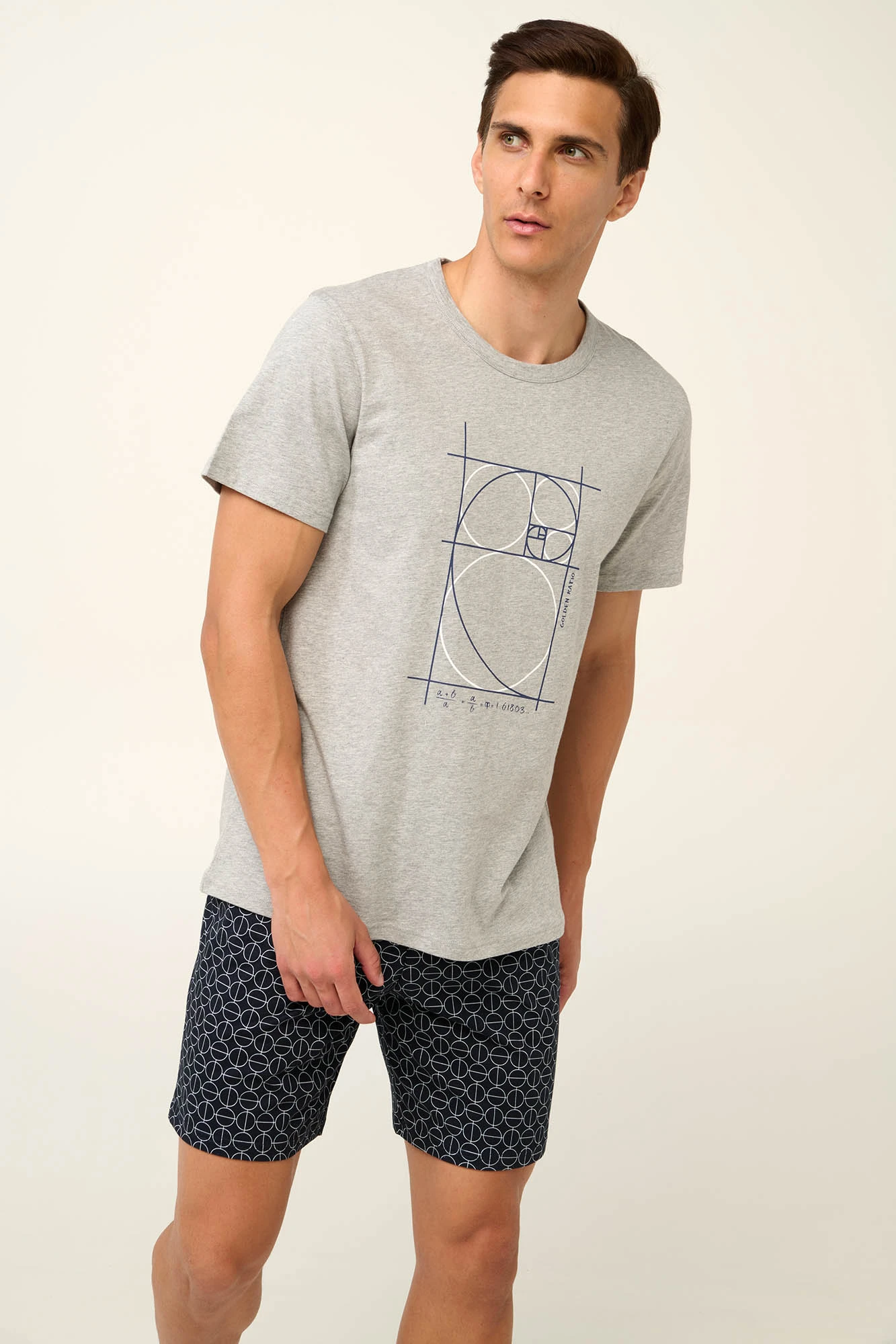 1_0637790551 Βαμβακερή Ανδρική Πυτζάμα με Κοντό Μανίκι