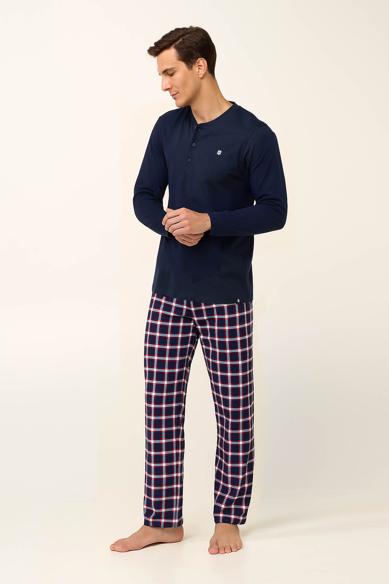 Βαμβακερή Ανδρική Πυτζάμα με Πατιλέτα