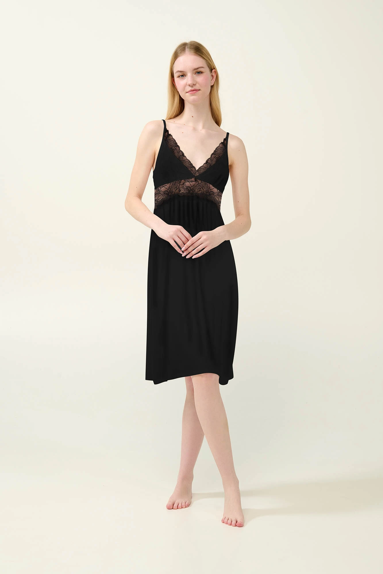 1_0678764118 Νυχτικό Micromodal με Δαντέλα