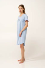Βαμβακερό Νυχτικο με Κοντό Μανίκι