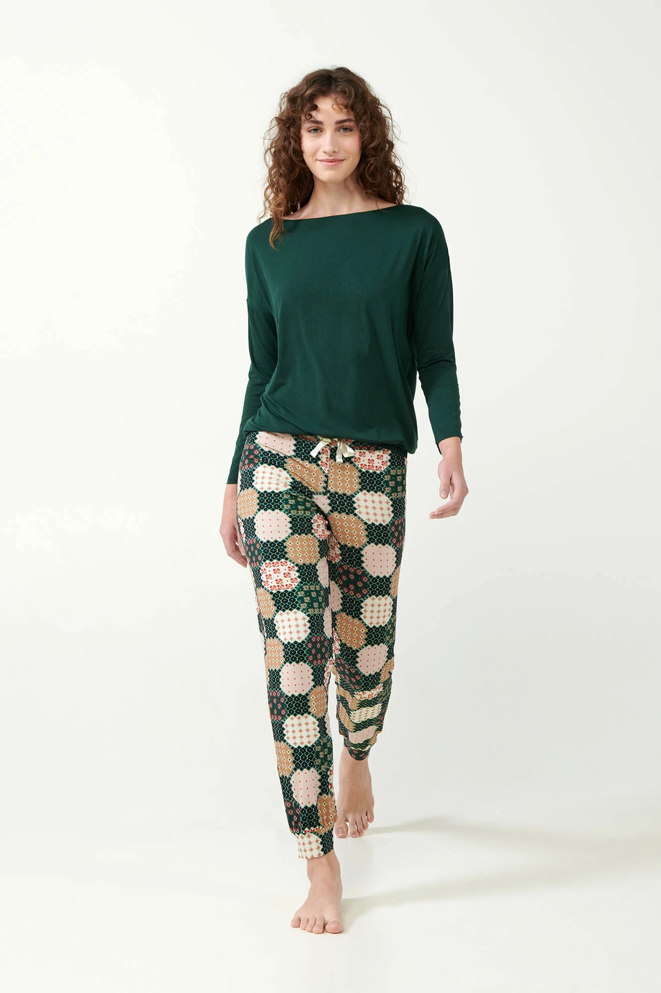 Πυτζάμα Viscose με Patchwork Μοτίβο