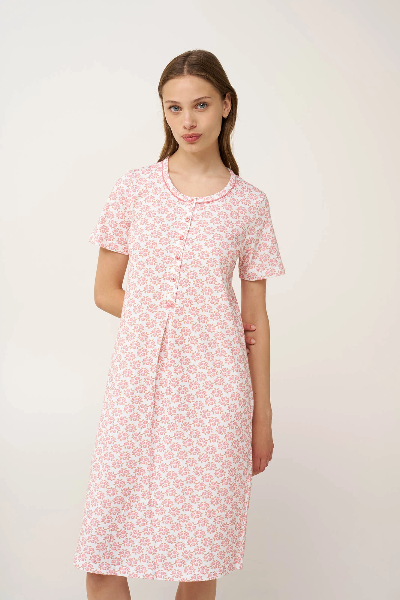 1_0704956016 Βαμβακερό Νυχτικό με Πατιλέτα