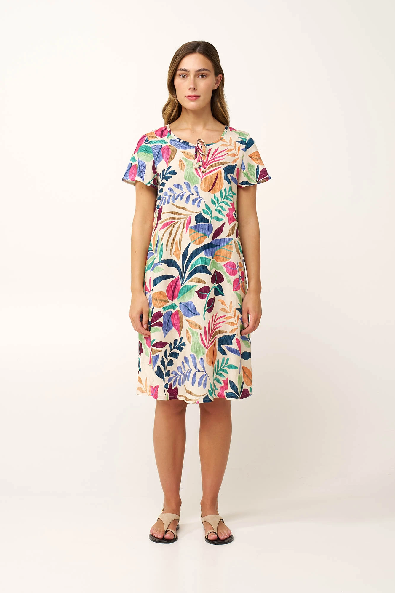 1_0710128776 Καλοκαιρινό Φλοράλ Φόρεμα από Ποπλίνα