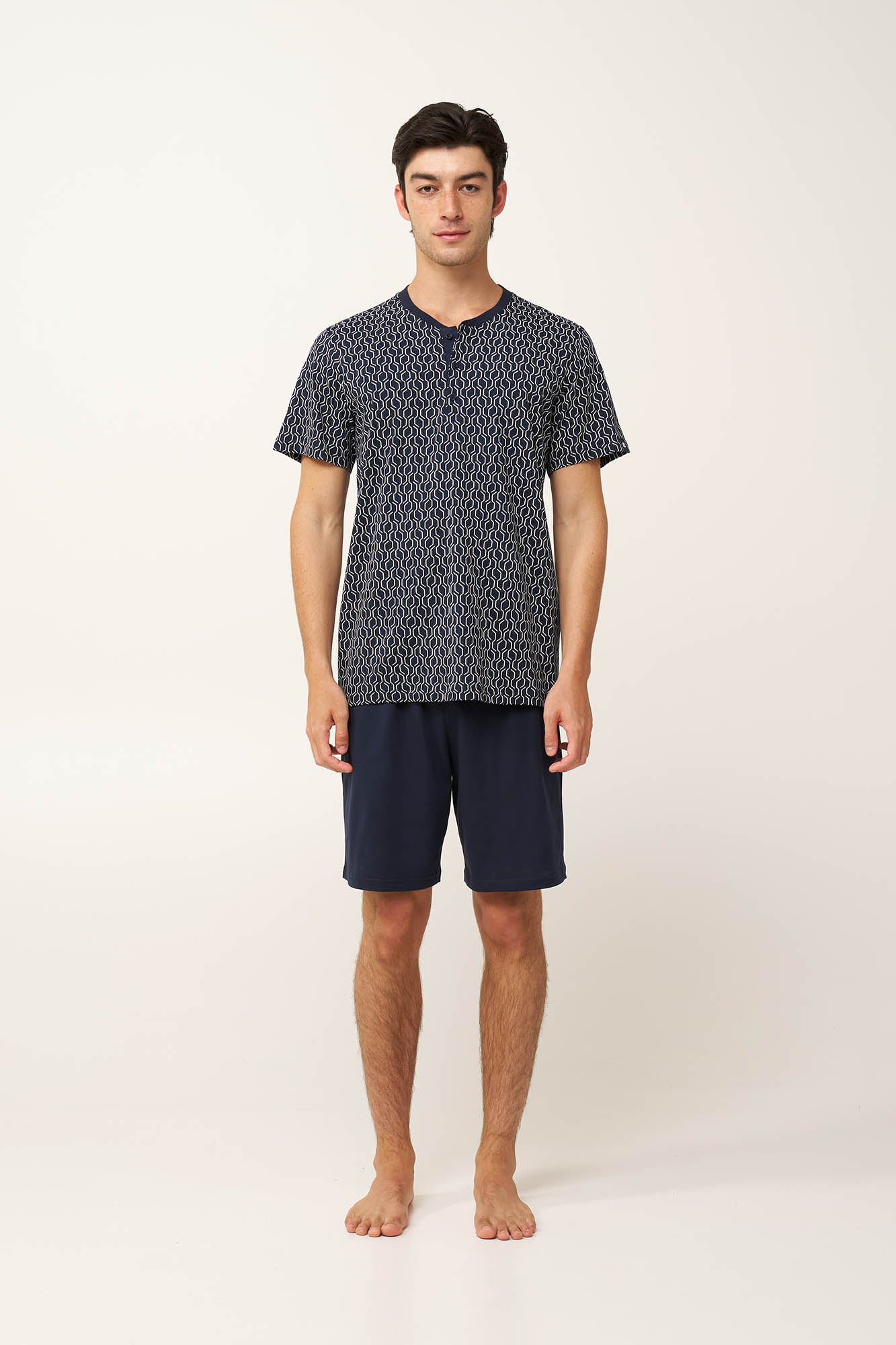 Ανδρική Βαμβακερή Πυτζάμα με Πατιλέτα
