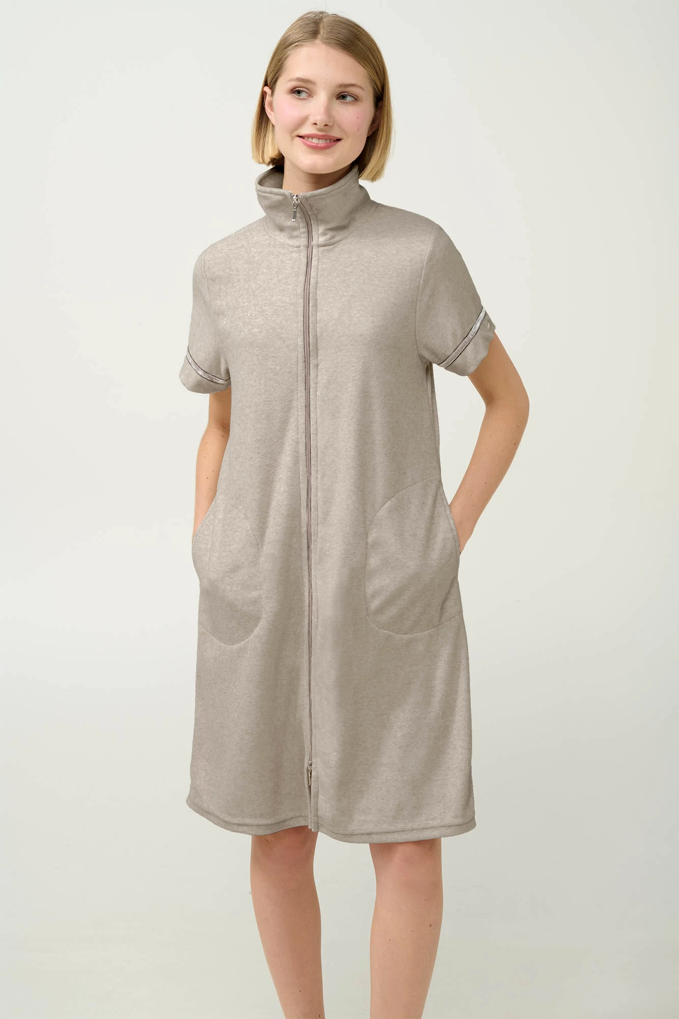 Γυναικείο Frottee Ρόμπα με Κοντό Μανίκι