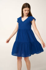 Μονόχρωμο Καλοκαιρινό Φόρεμα από Γάζα