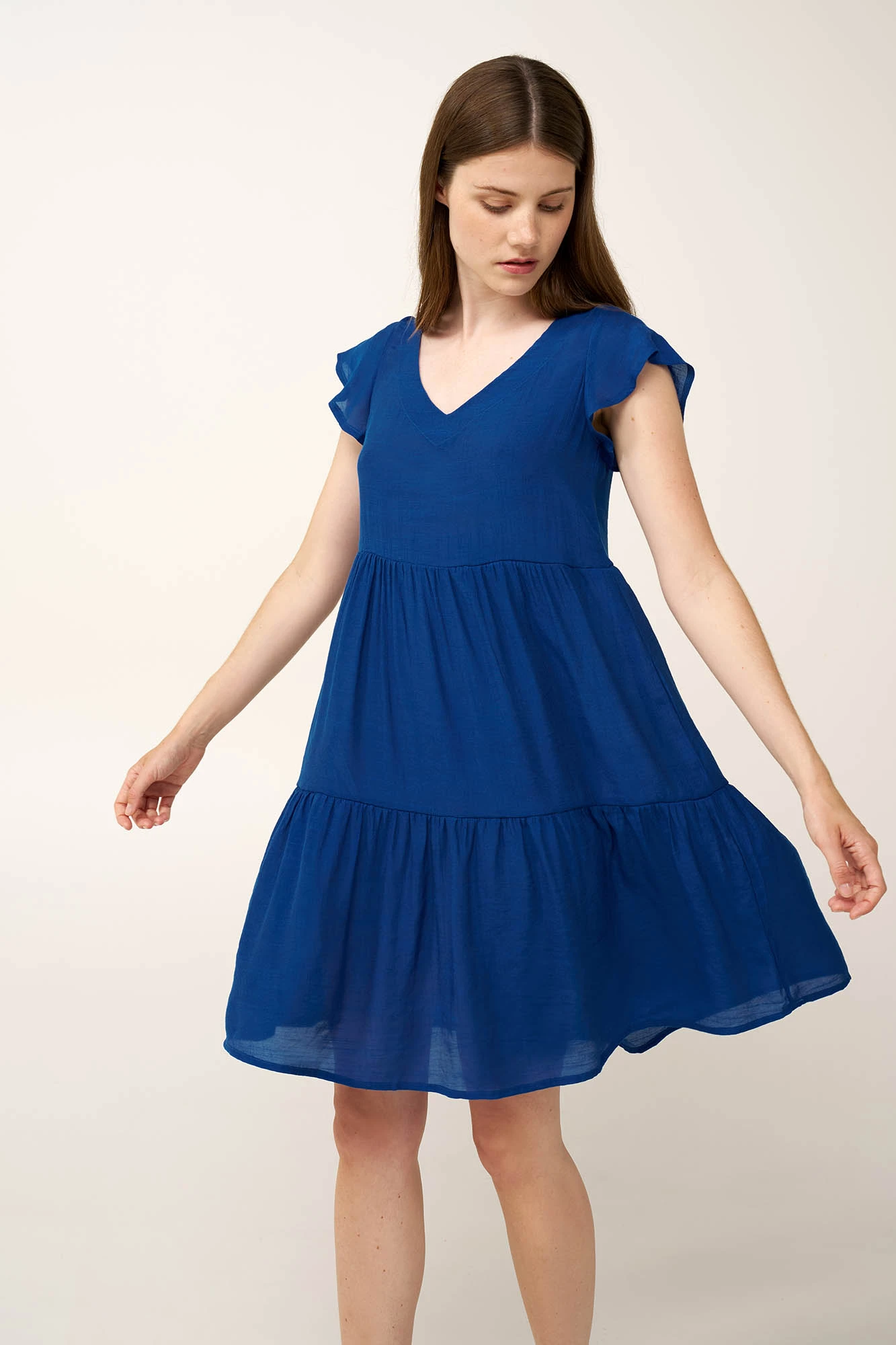 Μονόχρωμο Καλοκαιρινό Φόρεμα από Γάζα