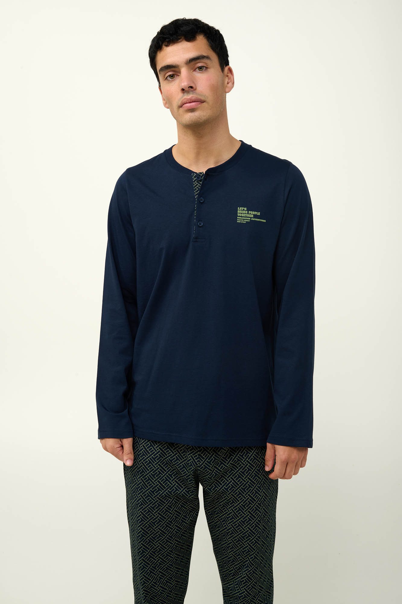 Ανδρική Βαμβακερή Πυτζάμα με Πατιλέτα