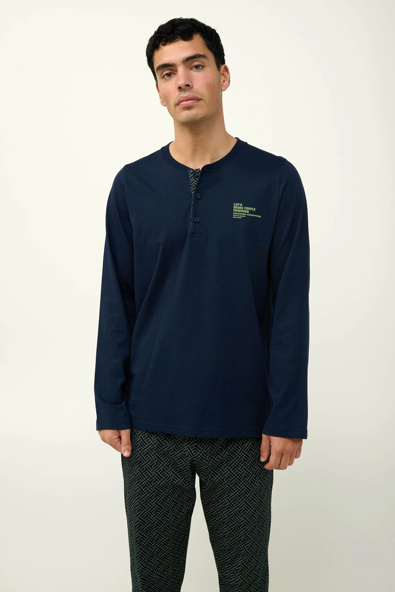 1_0743416600 Ανδρική Βαμβακερή Πυτζάμα με Πατιλέτα