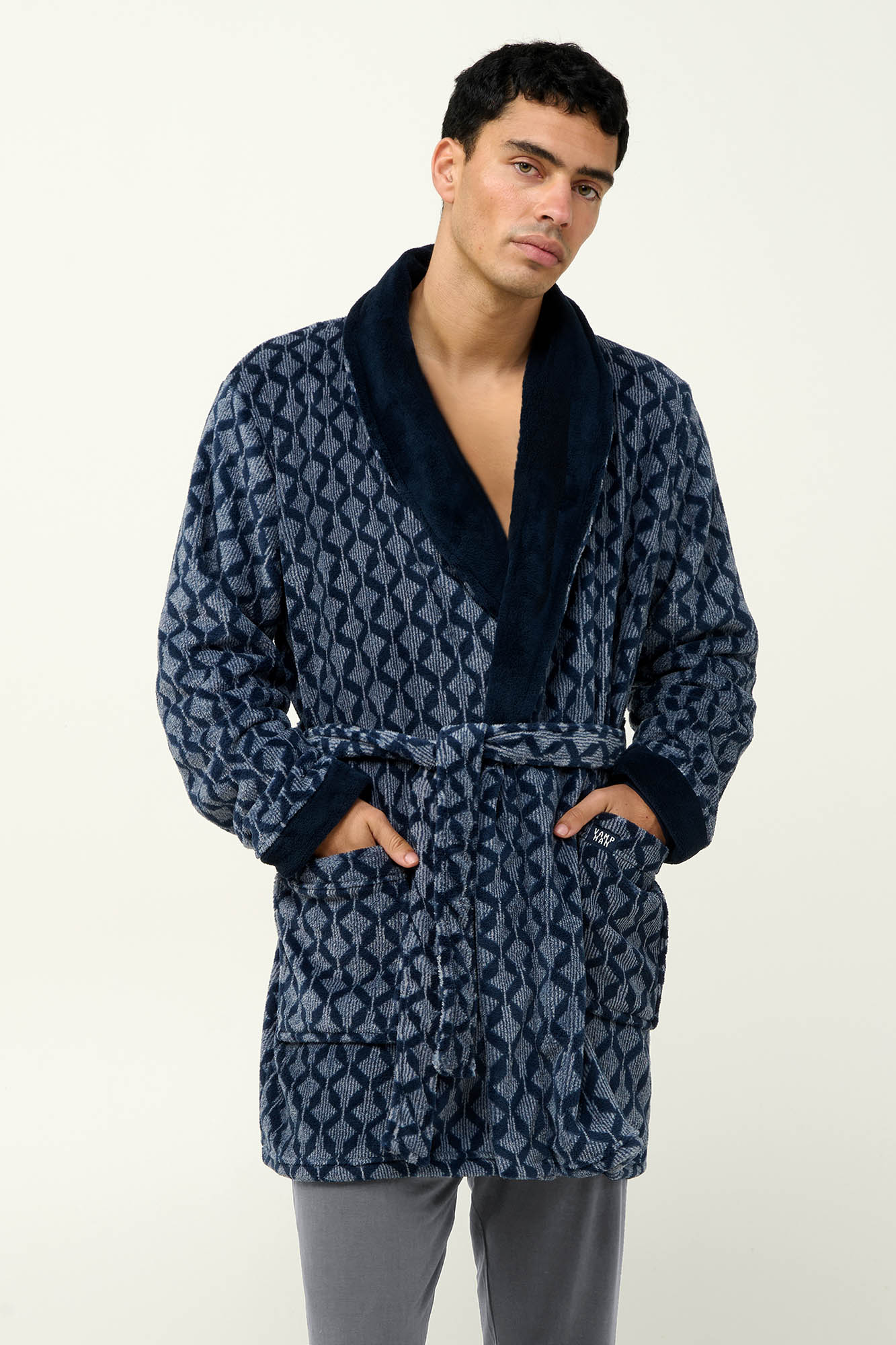 Ανδρική Σταυρωτή Fleece Ρόμπα