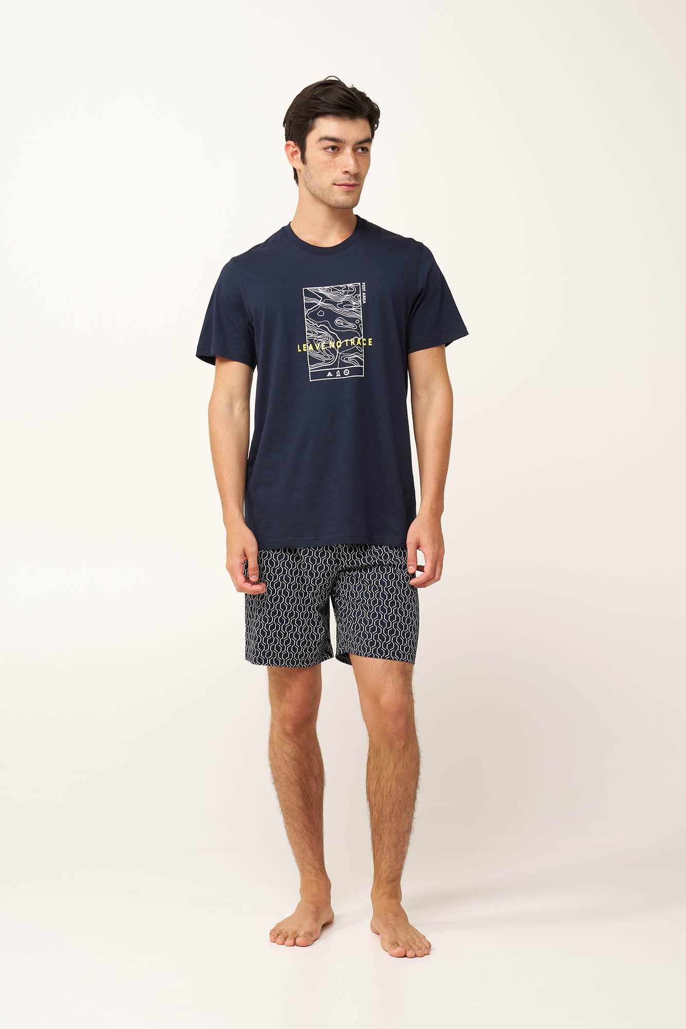 1_0753561971 Ανδρική Βαμβακερή Πυτζάμα με Τύπωμα - Image 1