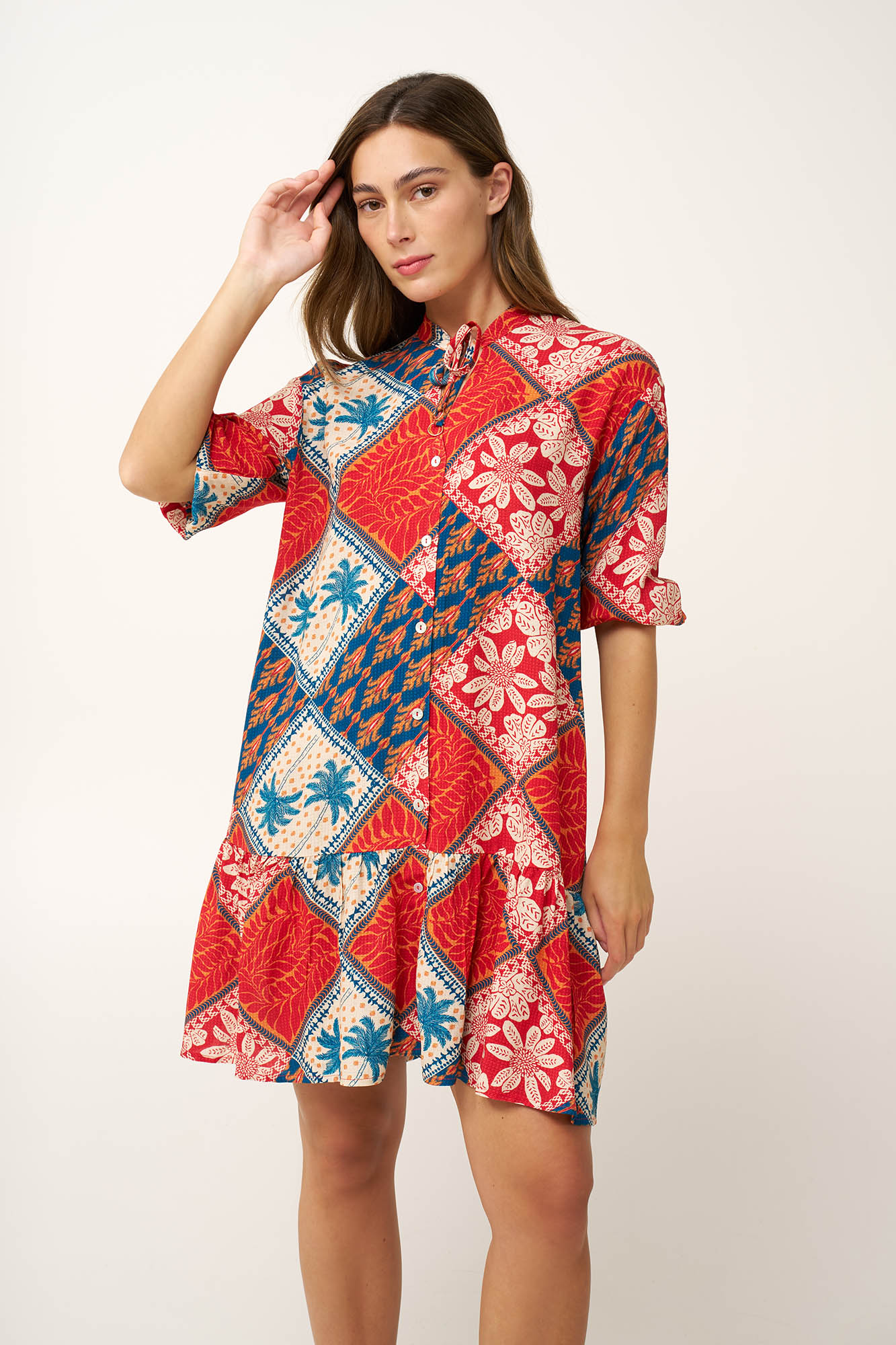 Καλοκαιρινό Κουμπωτό Φόρεμα από Ποπλίνα