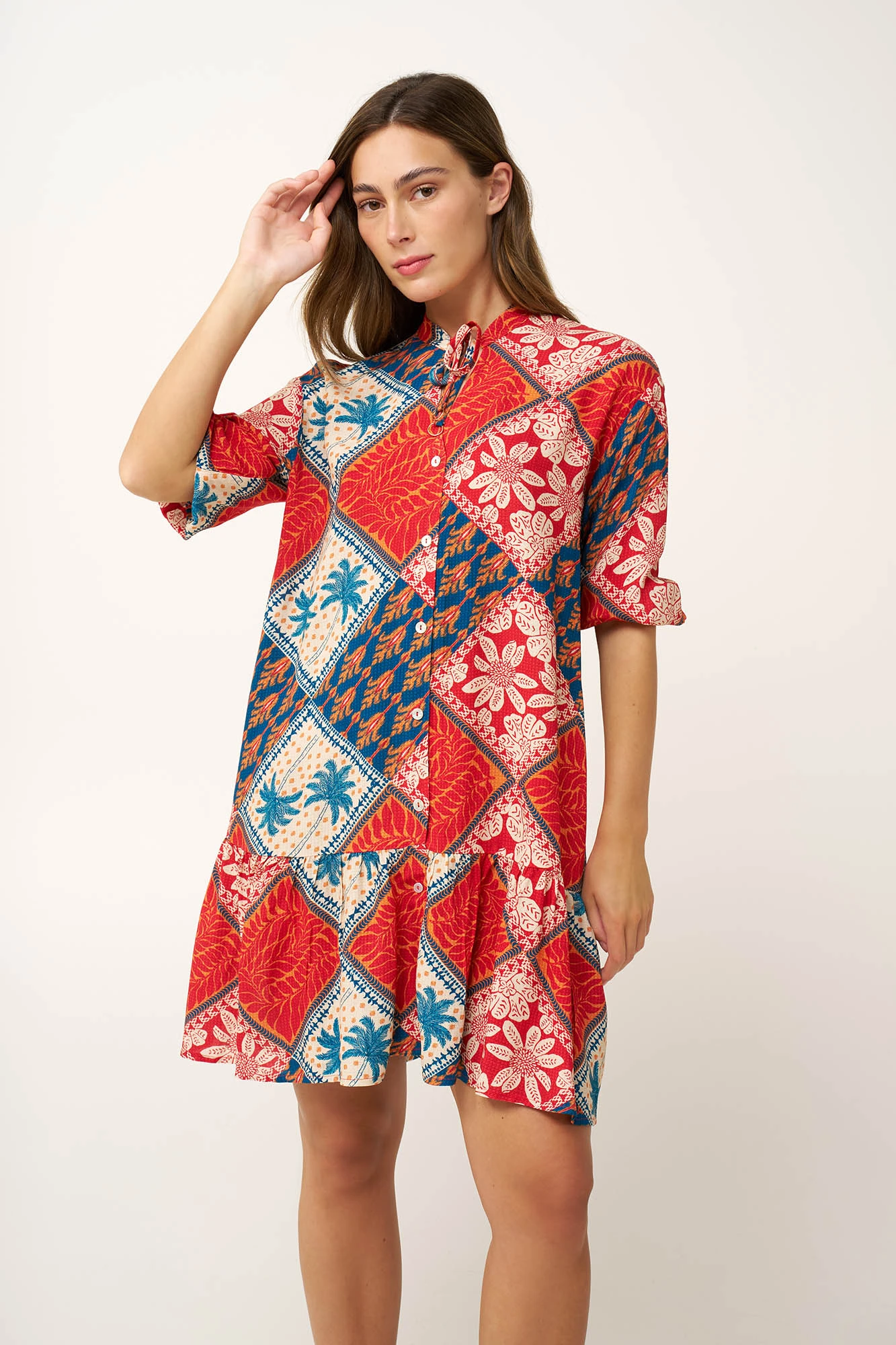 Καλοκαιρινό Κουμπωτό Φόρεμα από Ποπλίνα