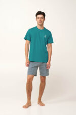 Βαμβακερή Ανδρική Πυτζάμα με Κοντό Μανίκι