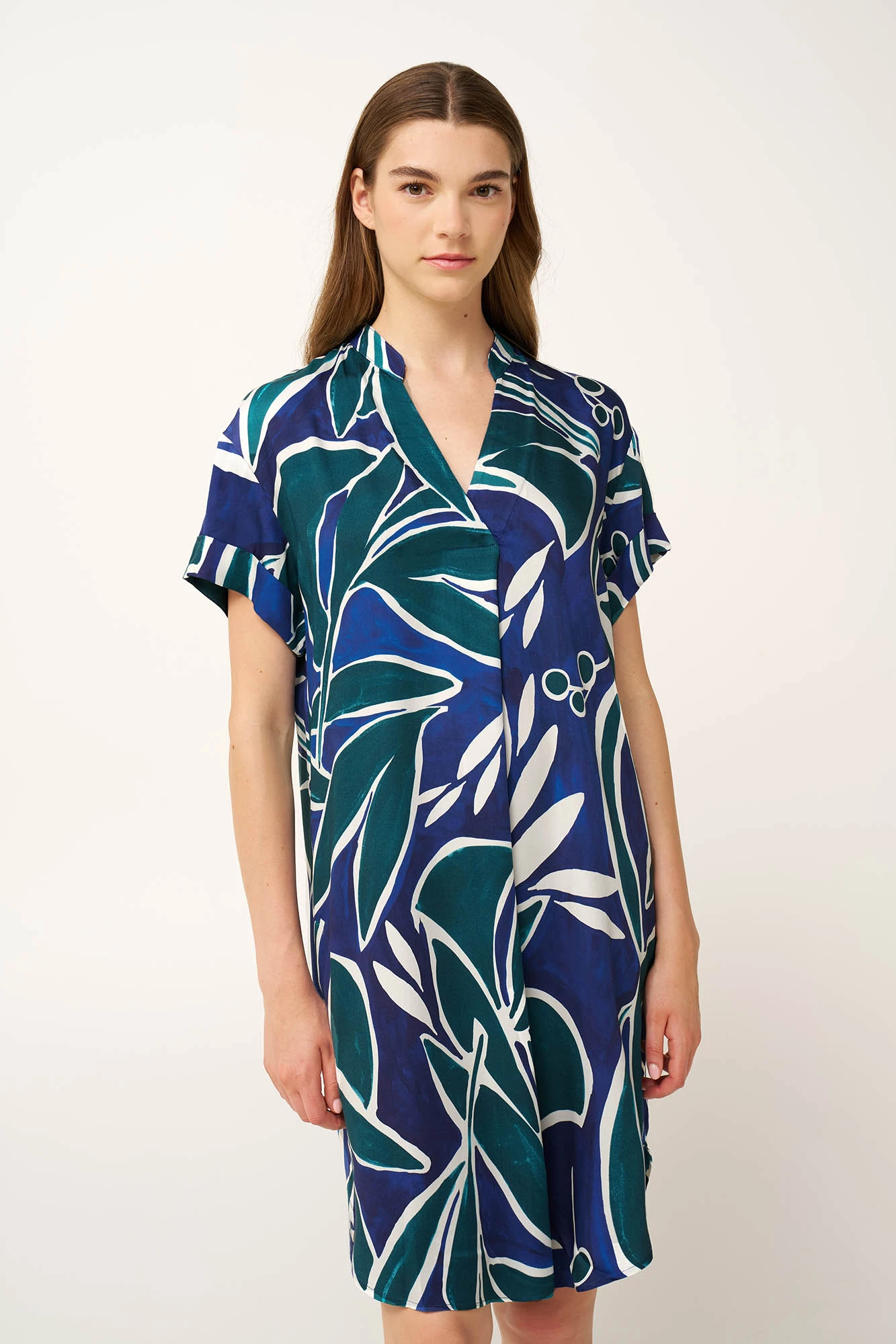 1_0767233462 Καλοκαιρινό Ωκεάνιο Φόρεμα από Ποπλίνα