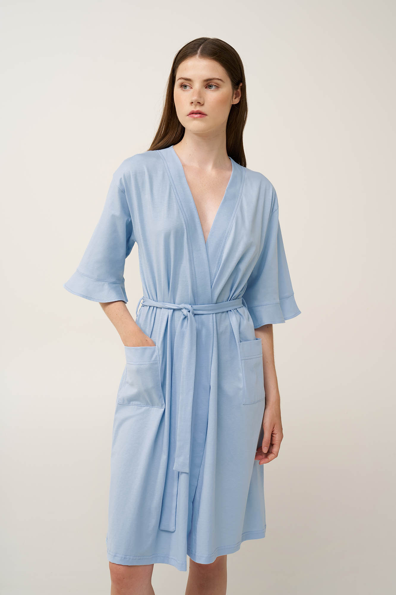 Γυναικεία Σταυρωτή Βαμβακερή Ρόμπα