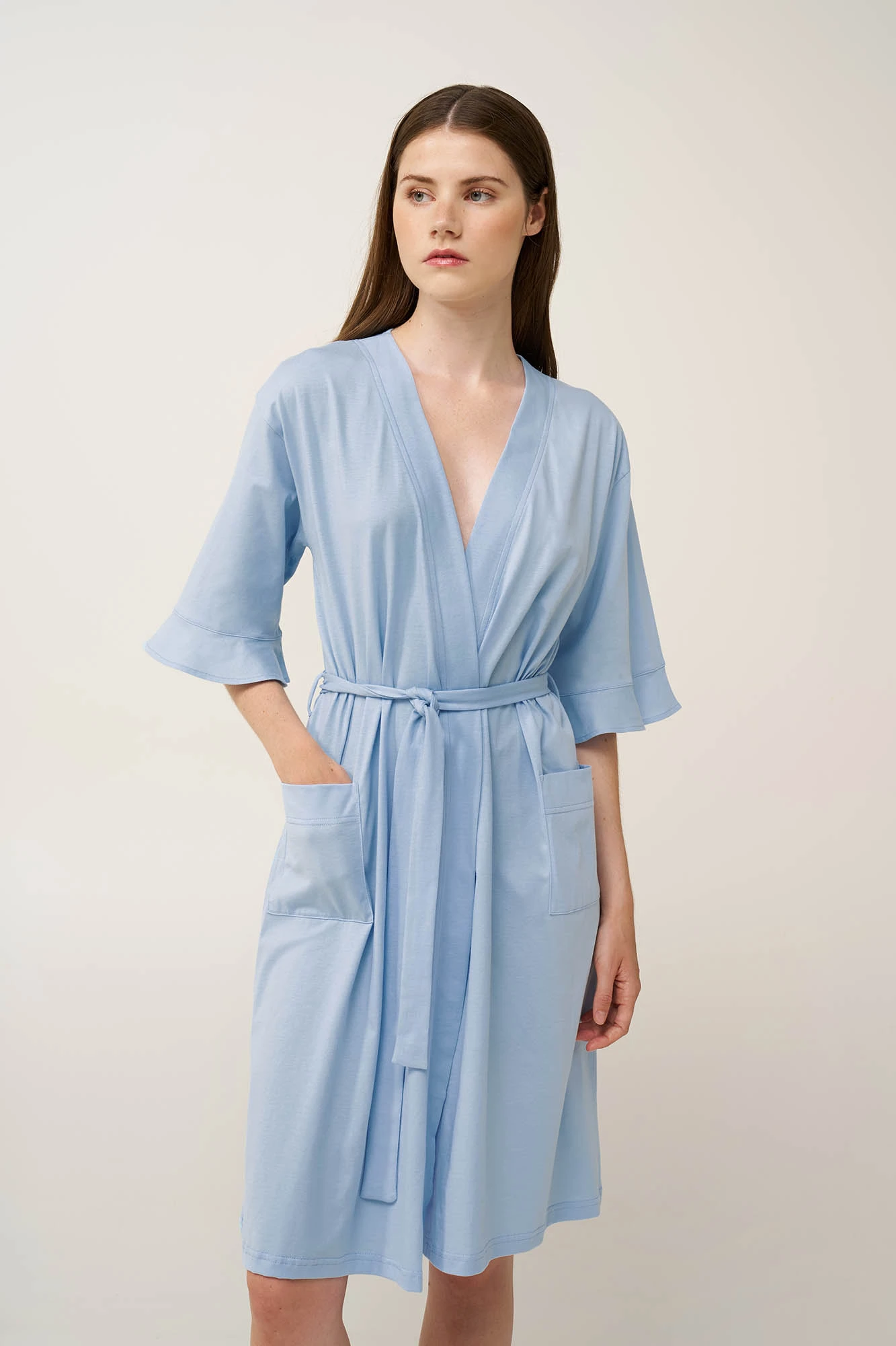 1_0779661088 Γυναικεία Σταυρωτή Βαμβακερή Ρόμπα