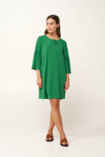 Καλοκαιρινό Κρεπ Φόρεμα με Μανίκι