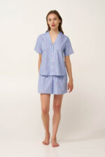 Κουμπωτή Γυναικεία Πυτζάμα από Ποπλίνα