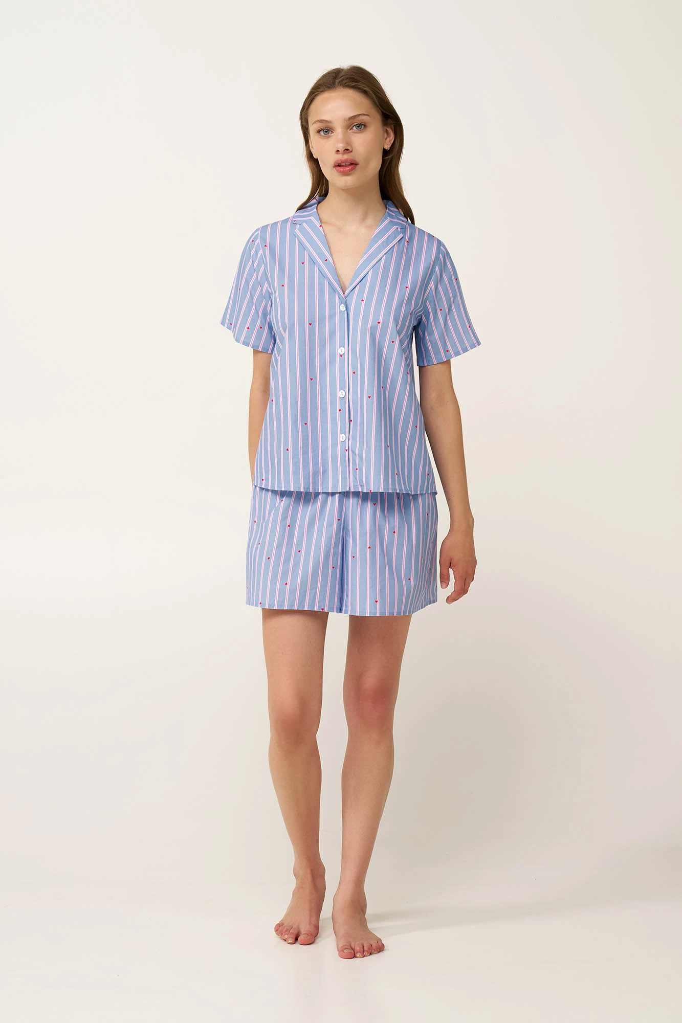 1_0780816375 Κουμπωτή Γυναικεία Πυτζάμα από Ποπλίνα