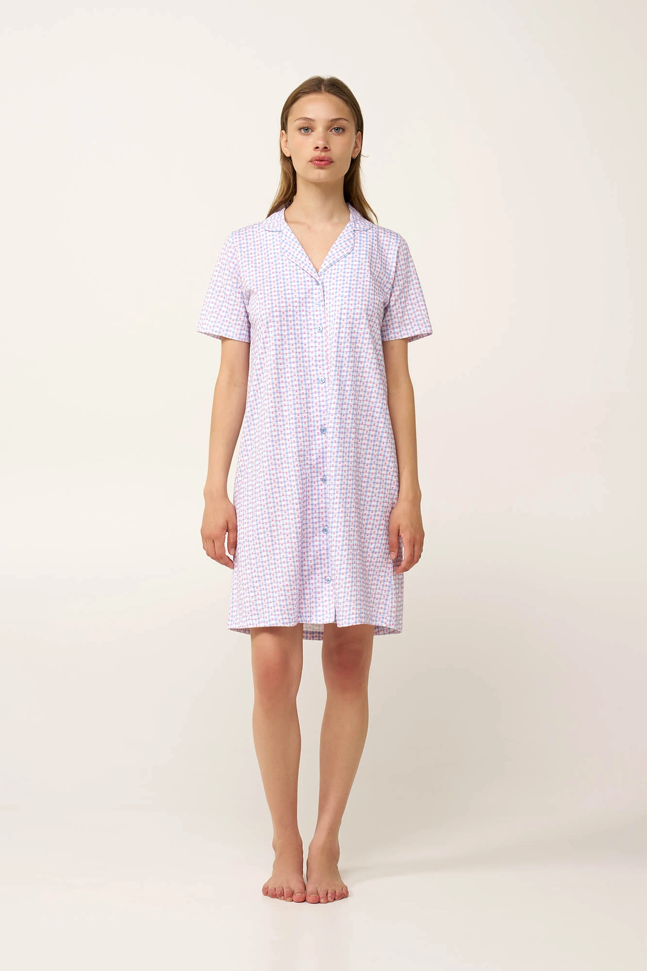 1_0783640530 Κουμπωτό Νυχτικό από Βαμβάκι