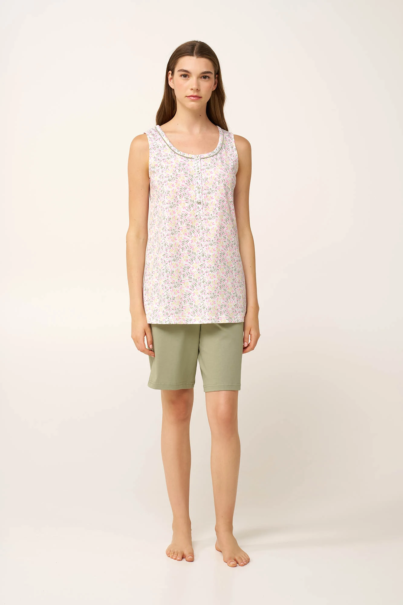 1_0789409176 Αμάνικη Γυναικεία Πυτζάμα με Πατιλέτα