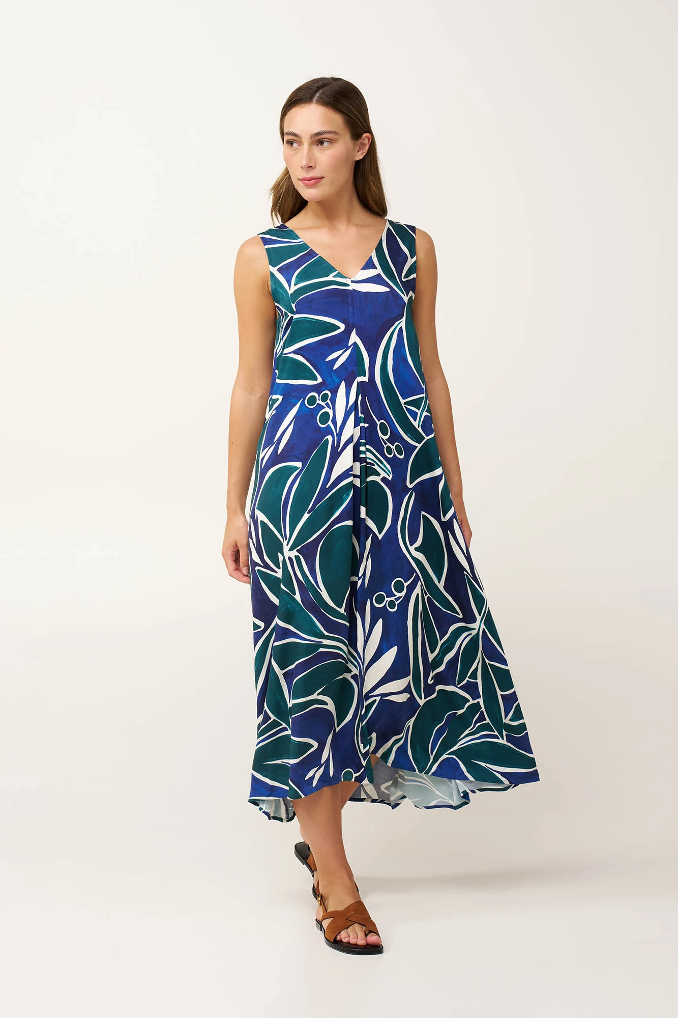 1_0793565933 Μακρύ Καλοκαιρινό Φόρεμα από Ποπλίνα